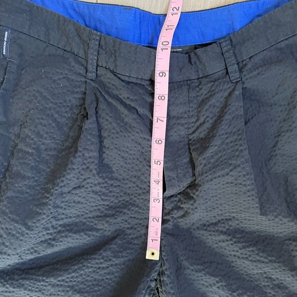 Armani Exchange navy textured pleated trouser pants - Picture 4 of 8